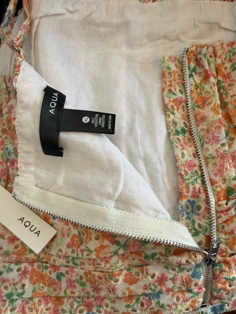Aqua Peach Floral Smocked Cropped Cami Top